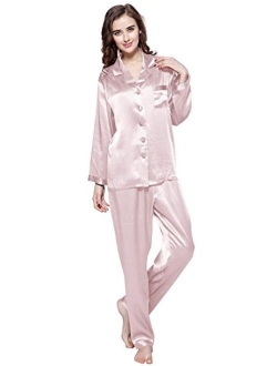 Silk Pajamas for Women Pure Full Length Long 22 Momme 100% Mulberry Silk Luxury