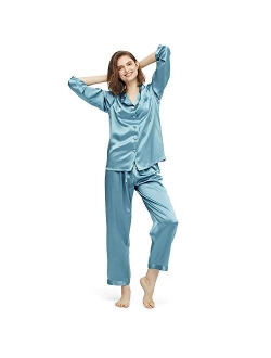 Silk Pajamas for Women Pure Full Length Long 22 Momme 100% Mulberry Silk Luxury