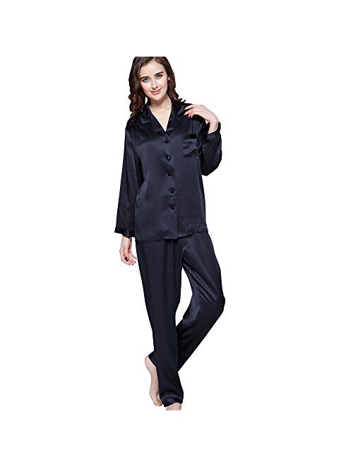 LilySilk Silk Pajamas for Women Pure Full Length Long 22 Momme 100% Mulberry Silk Luxury