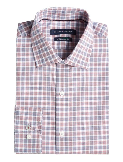 Tommy Hilfiger Men's Non-Iron Performance Stretch Check Dress Shirt