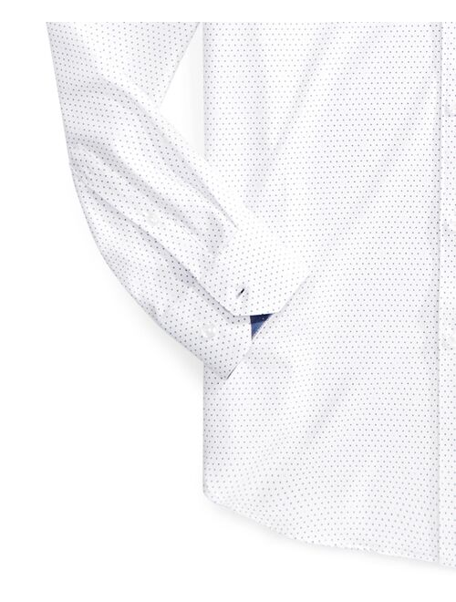 Tallia Men's Slim-Fit No-Iron Performance Stretch White Dot Dress Shirt