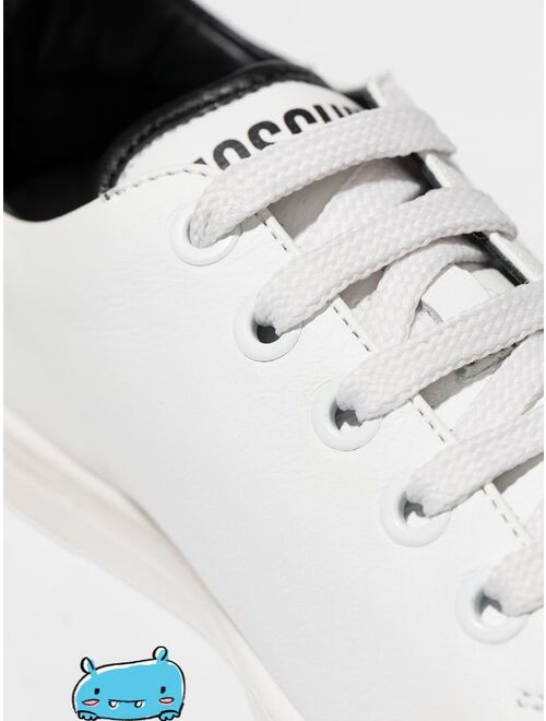 Moschino Kids Teddy logo leather sneakers