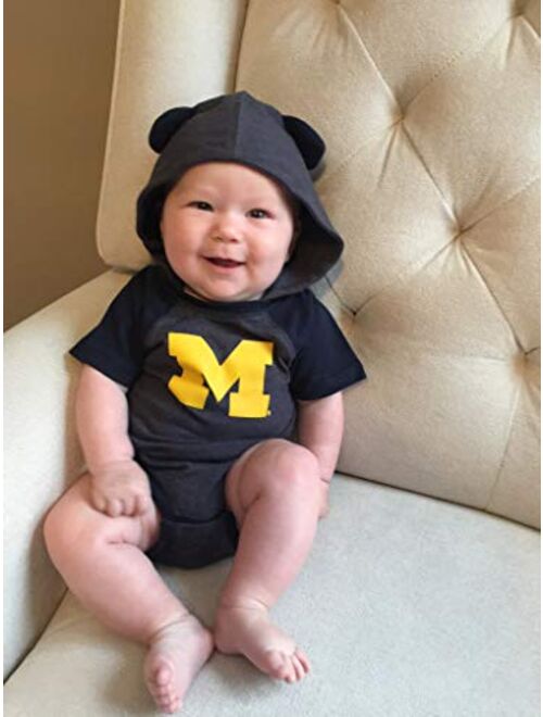 Ugp Campus Apparel Michigan Wolverines Primary Logo Hooded Bear Ears Creeper Bodysuit