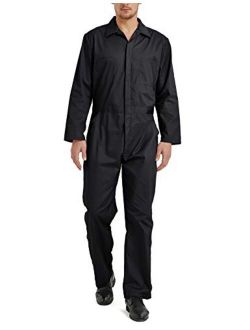 TOPTIE Men's Long Sleeve Coverall, Snap and Zip-Front Coverall