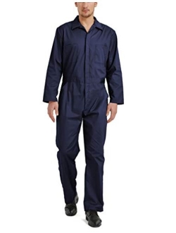 TOPTIE Men's Long Sleeve Coverall, Snap and Zip-Front Coverall