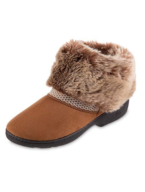 isotoner Women's Recycled Microsuede Mallory Boot Slipper, with Memory Foam