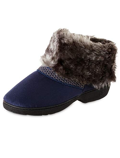 isotoner Women's Recycled Microsuede Mallory Boot Slipper, with Memory Foam