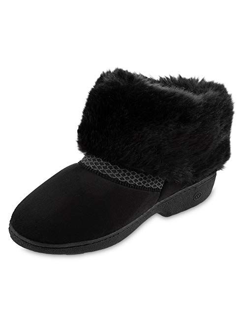 isotoner Women's Recycled Microsuede Mallory Boot Slipper, with Memory Foam