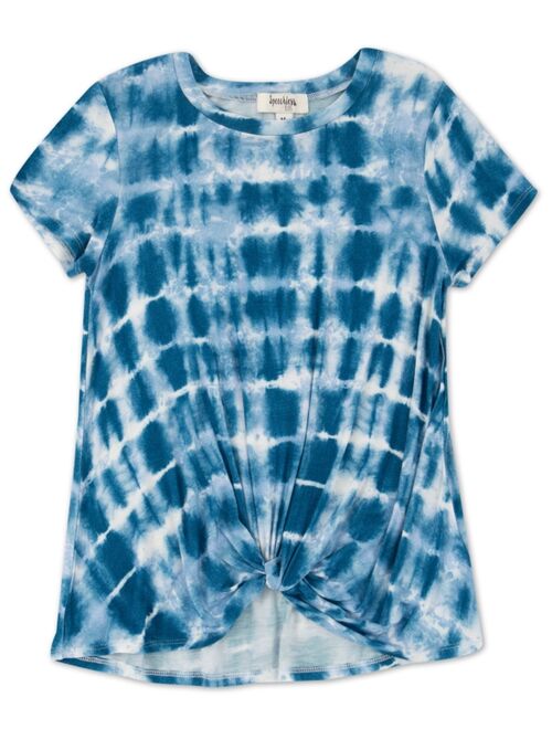 Speechless Big Girls Tie Dye Knot Front Top