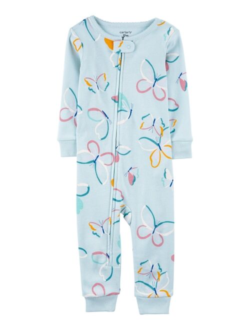 Carter's Toddler Girls One-Piece Butterfly Snug Fit Footless Pajama