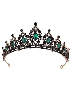 Kamirola - Queen Crown and Tiara Princess Crown for Women and Girls Crystal Headbands for Bridal, Princess for Wedding and Party (Black)