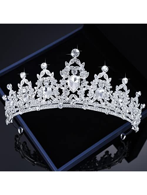 Kamirola - Queen Crown and Tiara Princess Crown for Women and Girls Crystal Headbands for Bridal, Princess for Wedding and Party (Black)