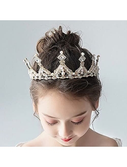 Yanstar Gold Princess Crown for Girls, Crystal Birthday Tiaras for Toddler Little Girl Big Kid Girl Prom Costume Party Accessories