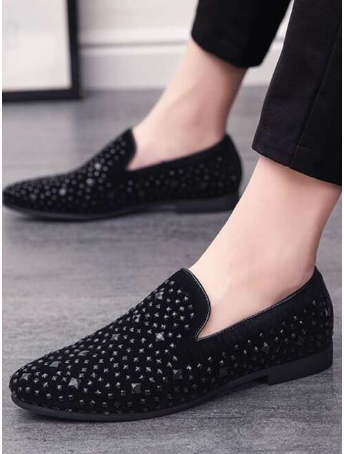 Shein Men Rhinestone Decor Slip On Loafers