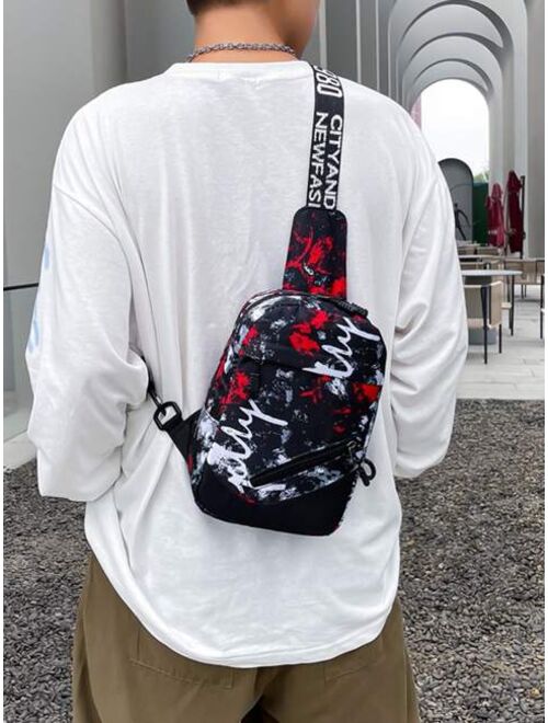 Shein Men Allover Graphic Sling Bag