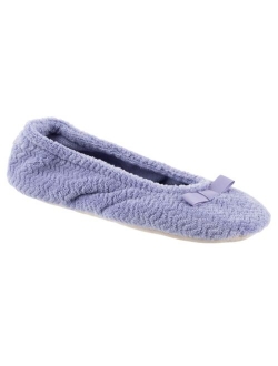 Signature Women's Chevron Micro Terry Ballerina Slipper