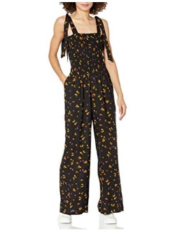 womens Romie Shoulder Tie Smocked Jumpsuit