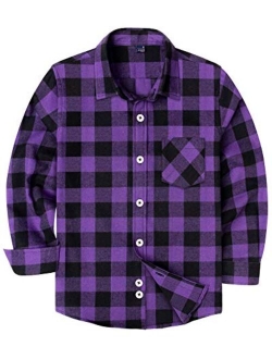 siliteelon Toddler Baby Boys Plaid Flannel Shirt Long Sleeve Button Down Shirts