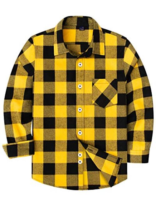 siliteelon Toddler Baby Boys Plaid Flannel Shirt Long Sleeve Button Down Shirts