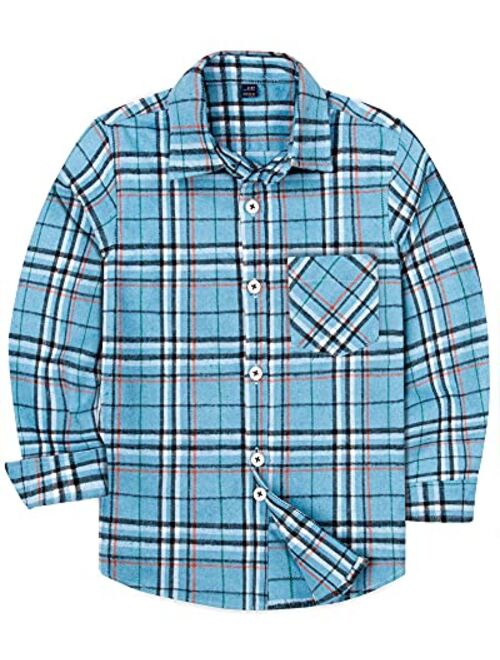 siliteelon Toddler Baby Boys Plaid Flannel Shirt Long Sleeve Button Down Shirts