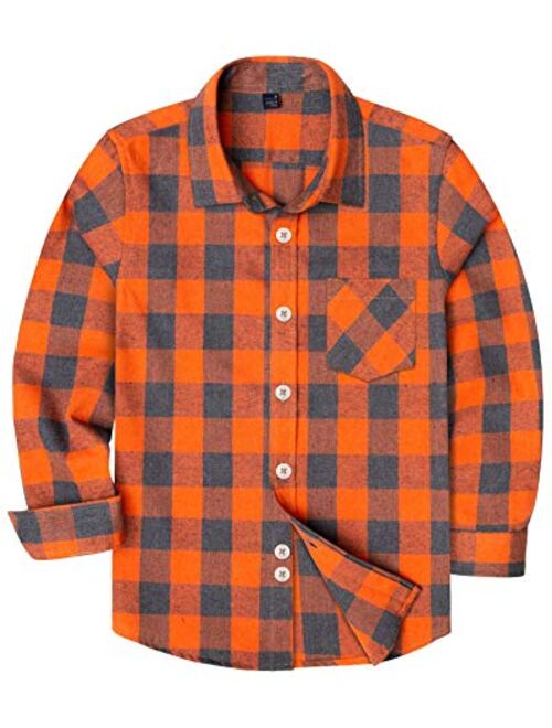 siliteelon Toddler Baby Boys Plaid Flannel Shirt Long Sleeve Button Down Shirts