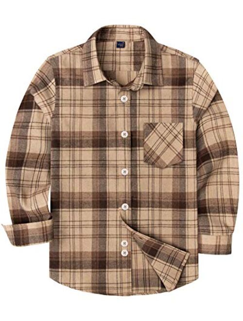 siliteelon Toddler Baby Boys Plaid Flannel Shirt Long Sleeve Button Down Shirts