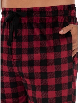 Sleep Pants Elastic Waistband Pockets Super Soft Plaid Pajamas (Men's) 1 Pack