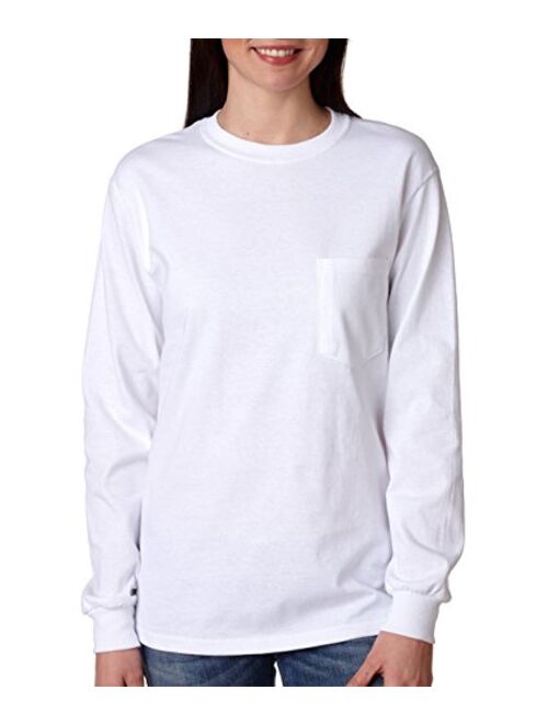 Gildan Ultra Cotton 6 oz. Long-Sleeve Pocket T-Shirt (G241) WHITE