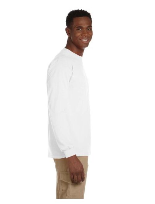 Gildan Ultra Cotton 6 oz. Long-Sleeve Pocket T-Shirt (G241) WHITE