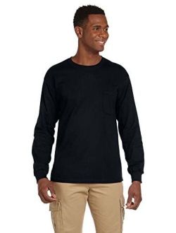 Ultra Cotton 6 oz. Long-Sleeve Pocket T-Shirt (G241) BLACK
