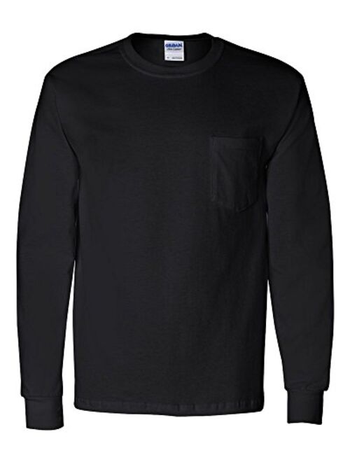 Gildan 2410 Ultra Cotton Adult Long-Sleeve T-Shirt with Pocket