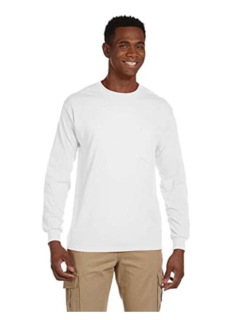 Gildan 2410 Ultra Cotton Adult Long-Sleeve T-Shirt with Pocket