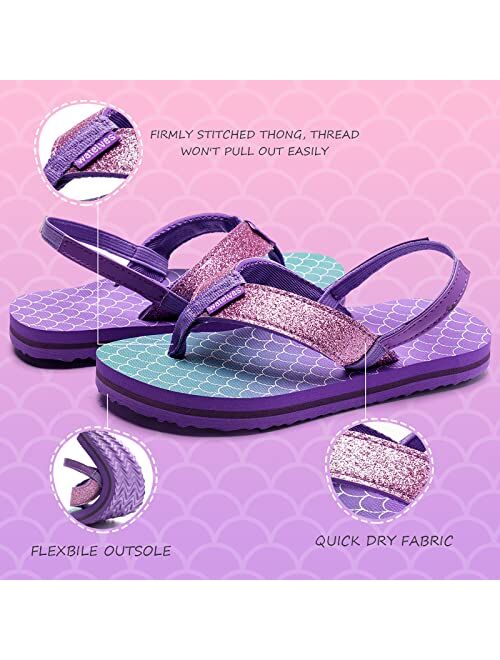 Watelves Girls & Boys Kids Flip Flop summer Slide Sandals Slip on Suitable for Bath Shower Beach pool (Little Kid/Big Kid)