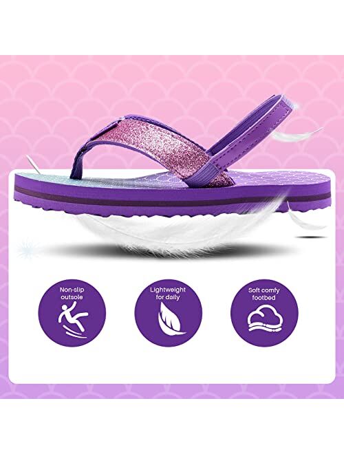 Watelves Girls & Boys Kids Flip Flop summer Slide Sandals Slip on Suitable for Bath Shower Beach pool (Little Kid/Big Kid)