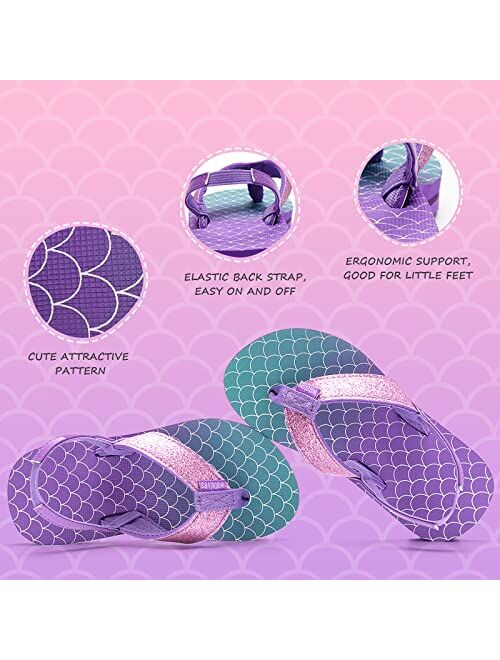 Watelves Girls & Boys Kids Flip Flop summer Slide Sandals Slip on Suitable for Bath Shower Beach pool (Little Kid/Big Kid)