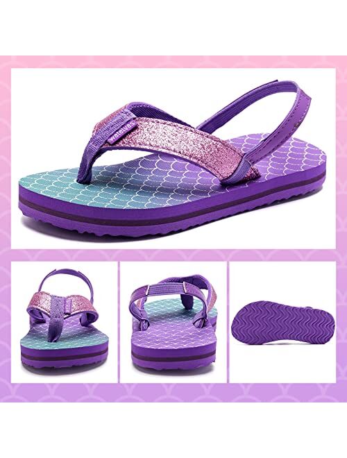 Watelves Girls & Boys Kids Flip Flop summer Slide Sandals Slip on Suitable for Bath Shower Beach pool (Little Kid/Big Kid)