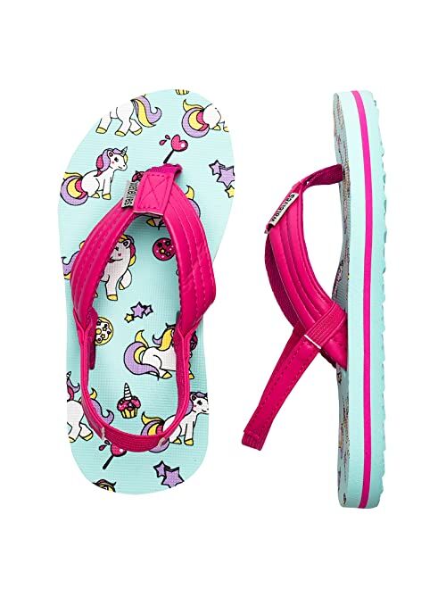 Watelves Girls & Boys Kids Flip Flop summer Slide Sandals Slip on Suitable for Bath Shower Beach pool (Little Kid/Big Kid)