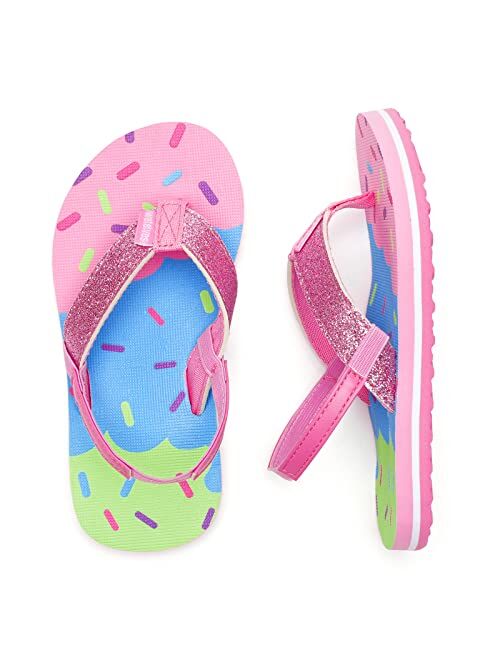 Watelves Girls & Boys Kids Flip Flop summer Slide Sandals Slip on Suitable for Bath Shower Beach pool (Little Kid/Big Kid)