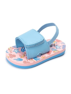 LUFFYMOMO Boys Girls Open-Toe Sandals Summer Beach Water Slides Flip Flops Sandals(Toddler/Little Kid)