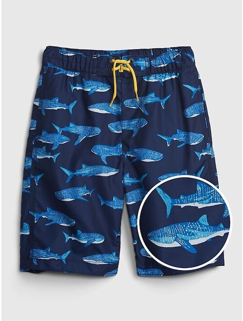 GAP Kids 100% Recycled Polyester Camo Swim Board Shorts