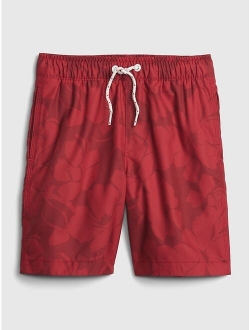 Kids 100% Recycled Polyester Stripe Swim Trunks