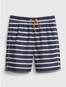 Kids 100% Recycled Polyester Stripe Swim Trunks