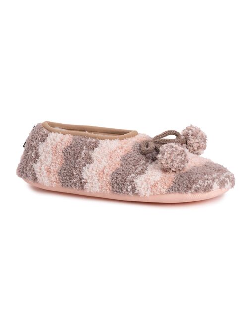 Women's MUK LUKS Printed Sherpa Pom Ballerina Slippers