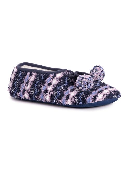 Women's MUK LUKS Printed Sherpa Pom Ballerina Slippers