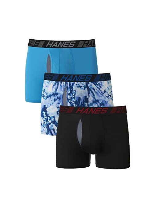 Hanes Total Support Pouch Men's Long Leg Boxer Briefs Pack, Anti-Chafing, Moisture-Wicking Underwear with Cooling (Trunks Available)