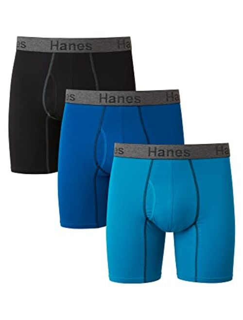 Hanes 3-Pack Long Leg Boxer Brief Comfort Flex Fit Ultra Soft Stretch Available in Regular