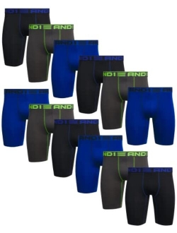 Mens Underwear Long Leg Performance Compression Boxer Briefs (12 Pack)