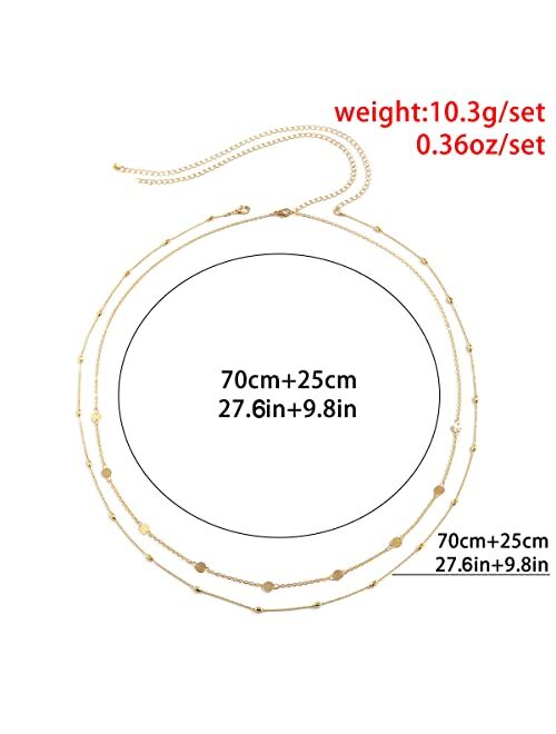 Impurain Simple Shiny Sequins Belly Chain Layered Body Chain Jewelry for Women Girls Summer Beach Bikini Accessories