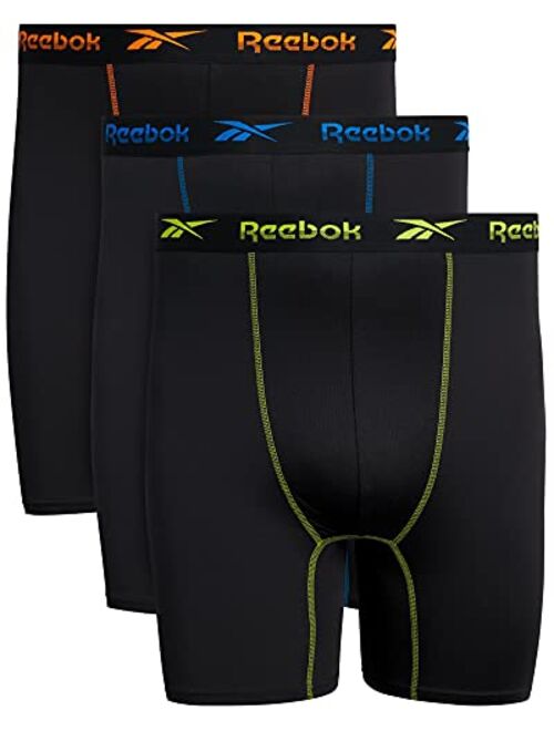 Reebok Men’s Underwear Big and Tall Long Leg Performance Boxer Briefs (3 Pack)(2XL – 4XL)