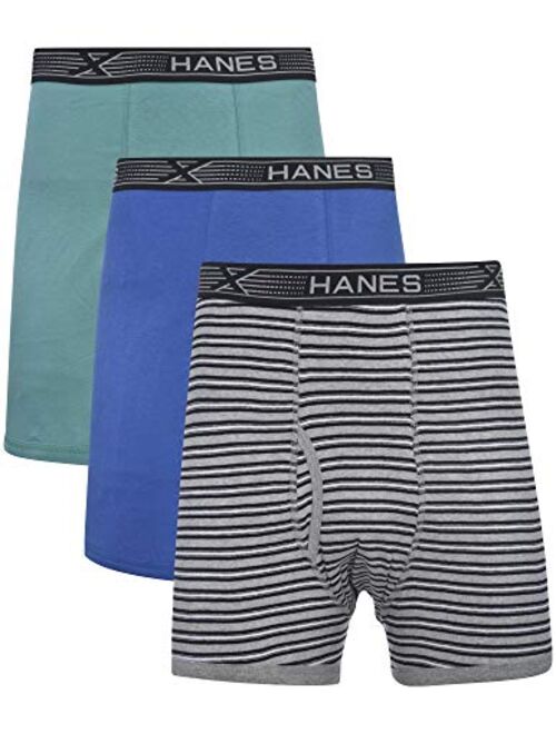 Buy Hanes Mens 3 Pack Tagless 100 Cotton Long Leg Boxer Briefs With X Temp And Freshiq